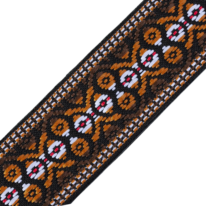 Levy's Vintage Hootenanny Series 2" Wide Jacquard Guitar Strap, Orange