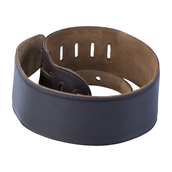 Levy's Heritage Crafted Series 3 1/2" Wide Garment Leather Bass Strap, Dark Brown