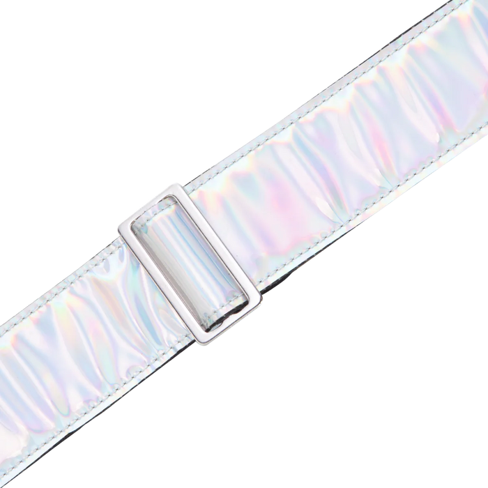 Levy's Iridescent Series 2" Wide Vinyl Guitar Strap, Silver