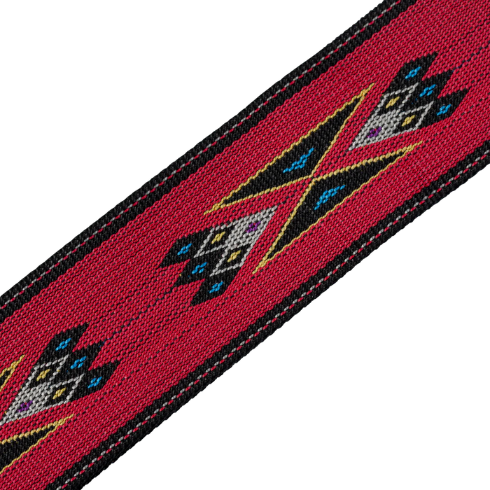 Levy's Tribal Rhythms Series 2" Wide Woven Guitar Strap, Red Arrow