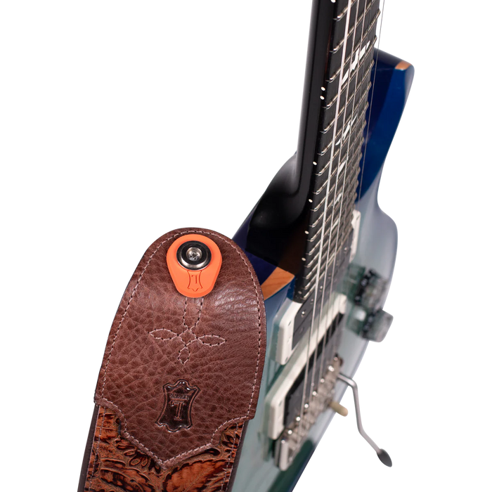 Levy's Ring Block 2 Pair of Rubber Guitar Strap Blocks, Orange