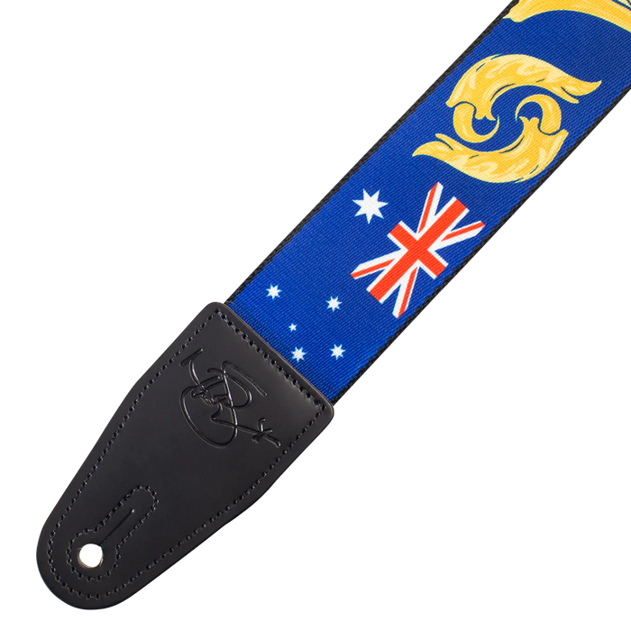 Levy's Nita Strauss Artist Signature Series 2" Wide Polyester Guitar Straps, Blue & Gold Baroque