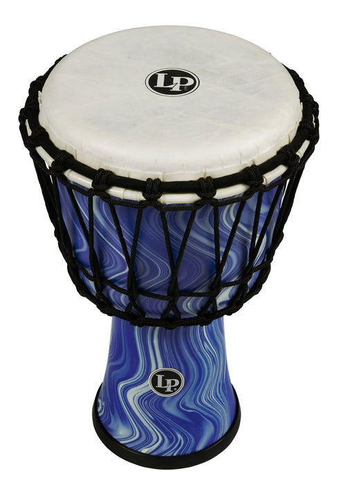 Latin Percussion World 7 Rope Circle Djembe Blue Marble