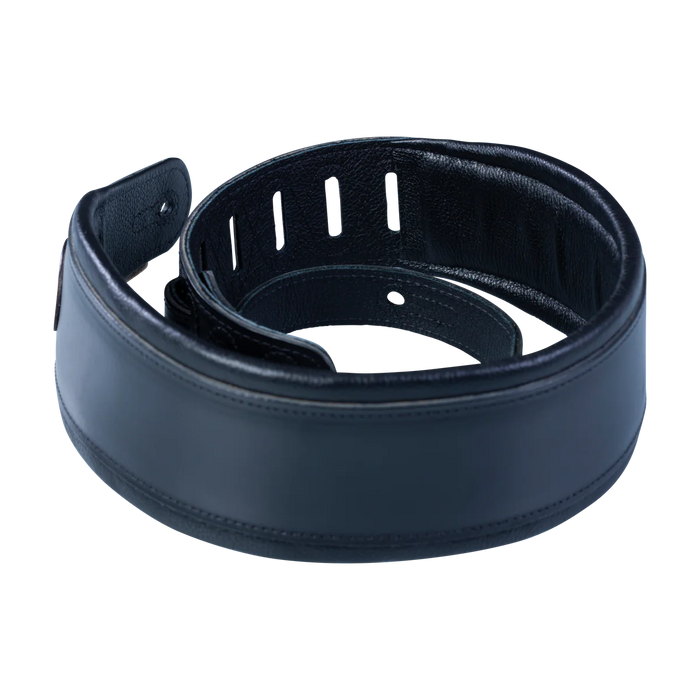 Levy's Signature Legacy Series 3" Wide Veg-tan Leather Guitar Strap, Black