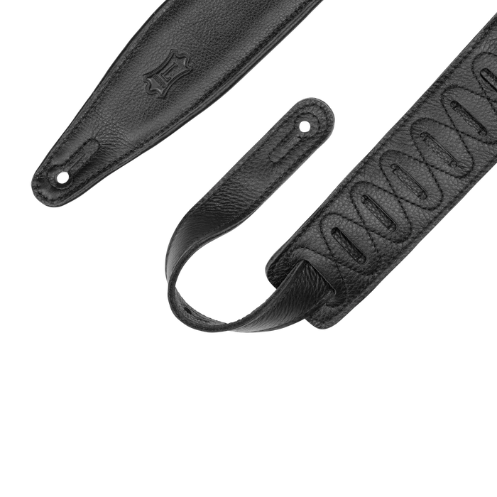 Levy's Moon Phases Series 25" Garment Leather Guitar Strap, Black