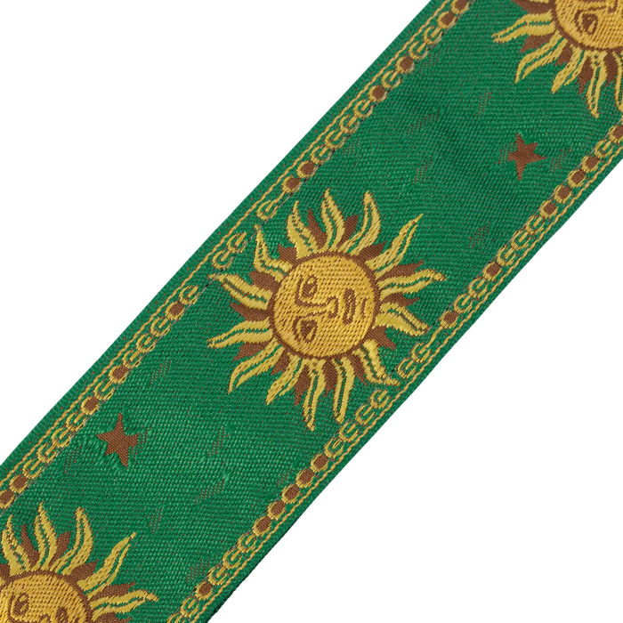 Levy's Sun Motif Series 2" Wide Jacquard Guitar Strap, Green