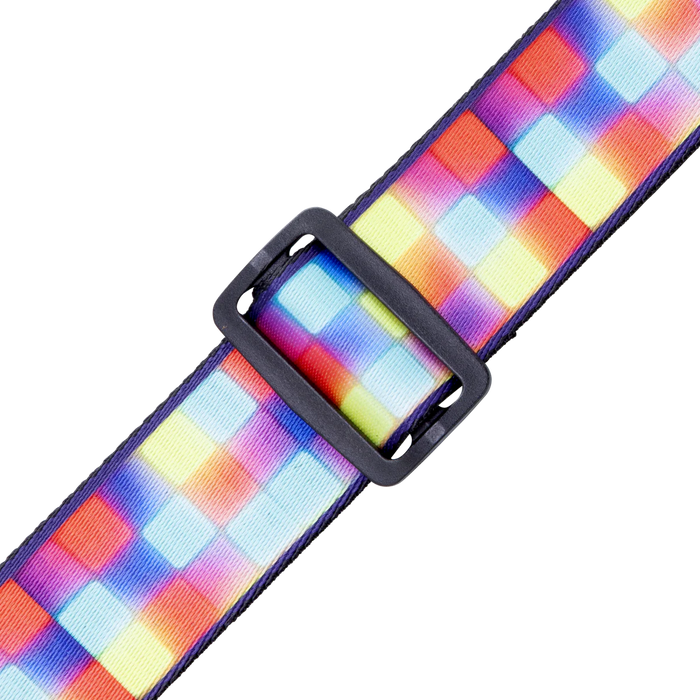 Levy's Suede Harmony Series 2" Wide Polyester Guitar Strap, Neon Block