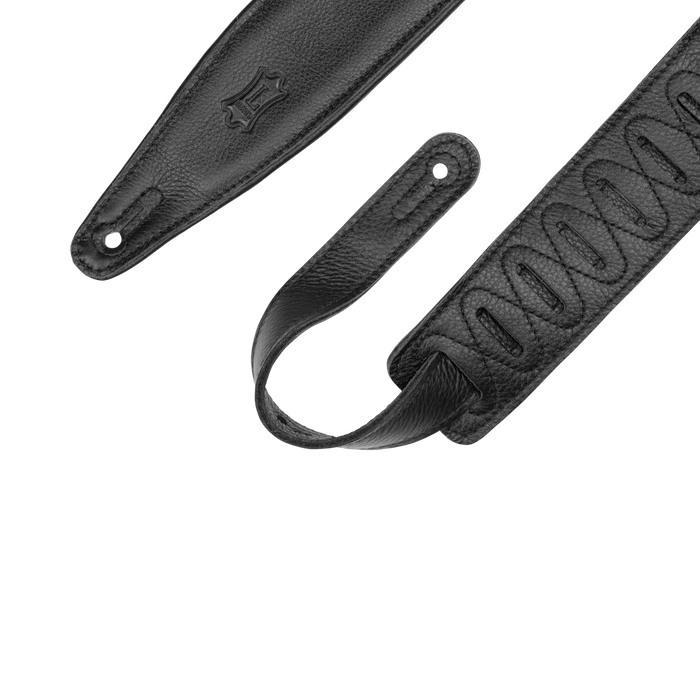 Levy's Moon Phases Series 25" Garment Leather Guitar Strap, Black & Burgundy