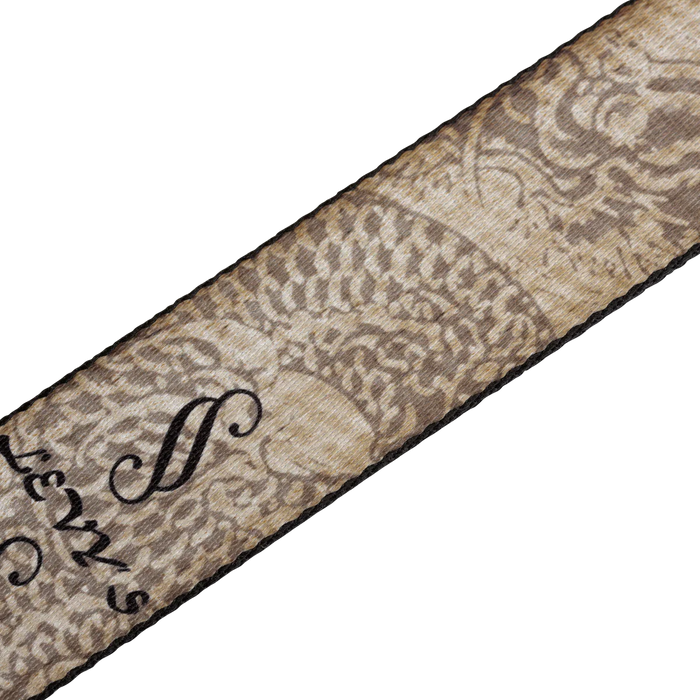 Levy's Eastern Harmony Series 2" Wide Polyester Guitar Strap, Brown Dragon