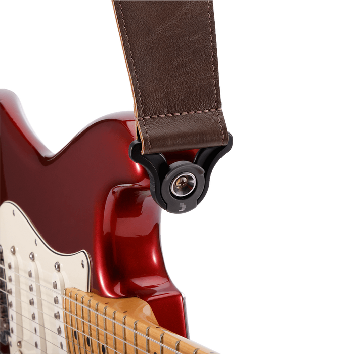 D'Addario Comfort Leather Auto Lock Guitar Strap - Brown