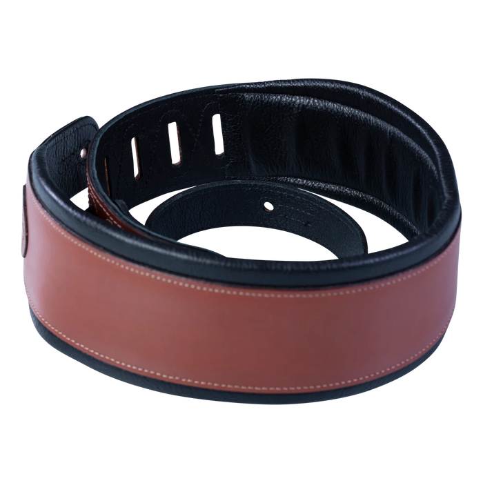 Levy's Signature Legacy Series 3" Wide Veg-tan Leather Guitar Strap, Walnut