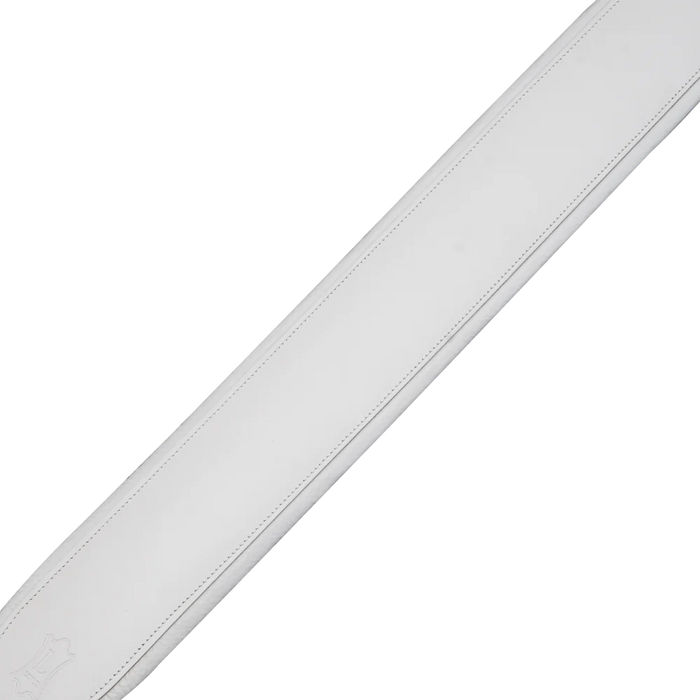 Levy's Amped Leather Series 3 inch Wide Top Grain Leather Guitar Strap, White