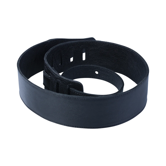 Levy's The Ebony Series 2 1/2" Wide Garment Leather Guitar Strap, Black