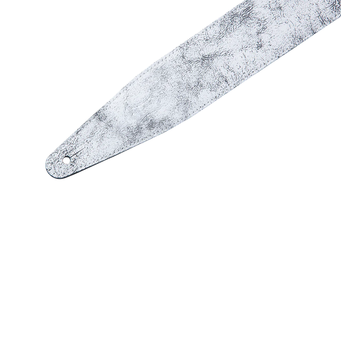 Levy's Distressed Leather Series 2 1/2" Wide Garment Leather Guitar Strap, White