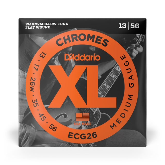 D'Addario ECG26 Chromes Flat Wound, Medium, 13-56