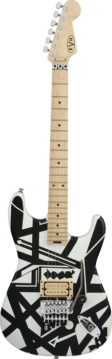 Formes de la série rayée EVH, touche en érable, blanc et noir
