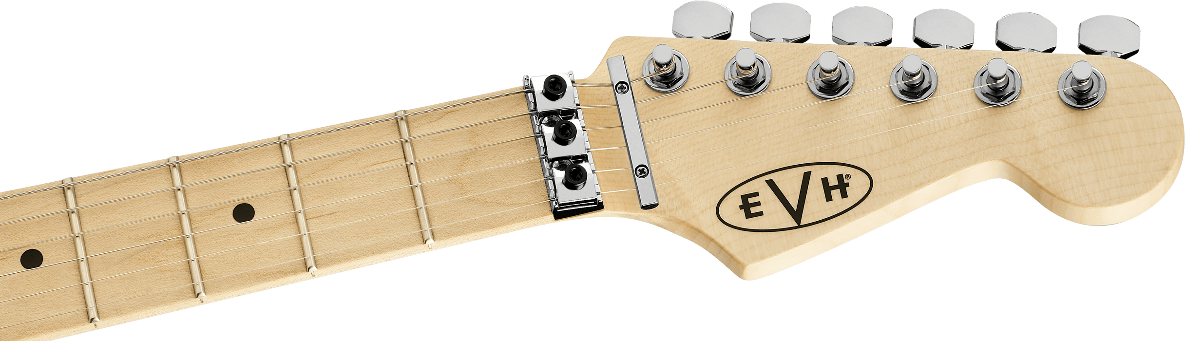 Formes de la série rayée EVH, touche en érable, blanc et noir
