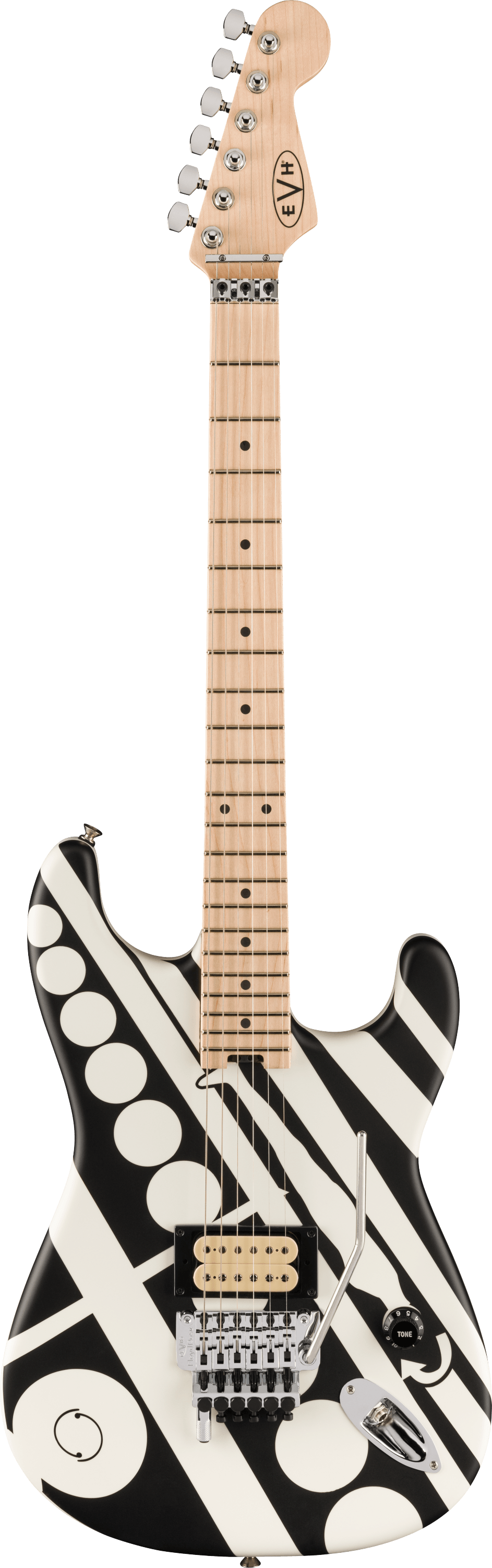 EVH Striped Series Circles, Maple Fingerboard, White and Black for Sale ...