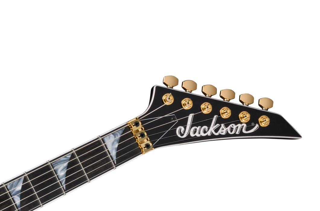 Jackson MJ Series Rhoads RR24MG, Ebony Fingerboard, Black with Yellow Pinstripes