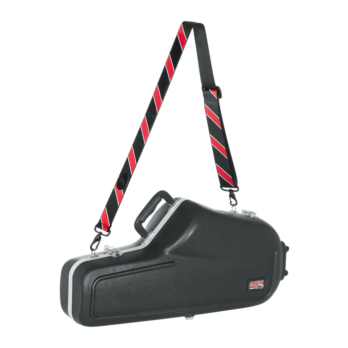 Levy's Case Straps 2 inch Wide Polyester Case Strap, Black & Red Stripes