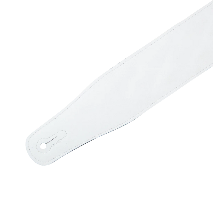 Levy's Rebel Leathers Series 2 1/2" Wide Garment Leather Guitar Straps, White tufted