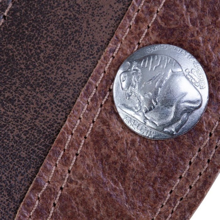 Levy's Rebel Leathers Series 2 1/2" Wide Guitar Strap, Two Tone Brown