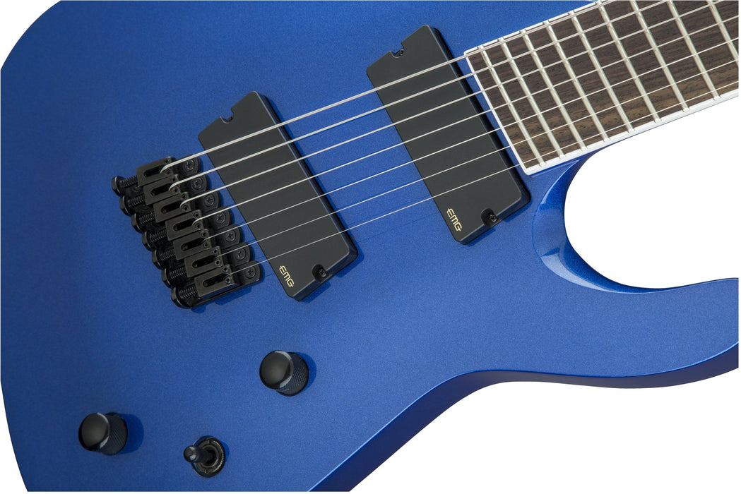 Jackson X Series Soloist Arch Top SLAT7 MS, Laurel Fingerboard, Multi-Scale, Metallic Blue