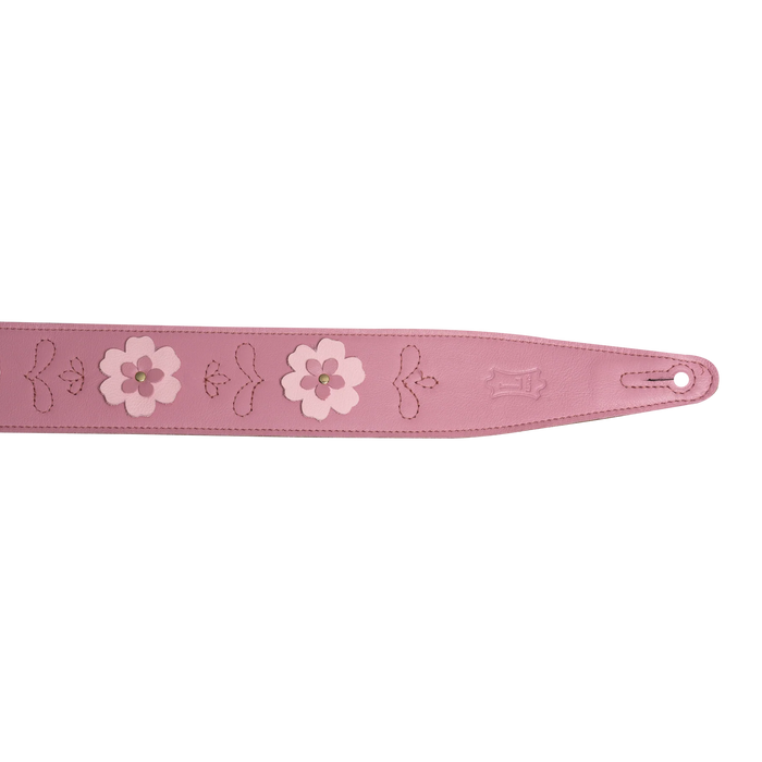 Levy's In Bloom Series 25" Leather Strap with Flower Appliques, Primrose Pink