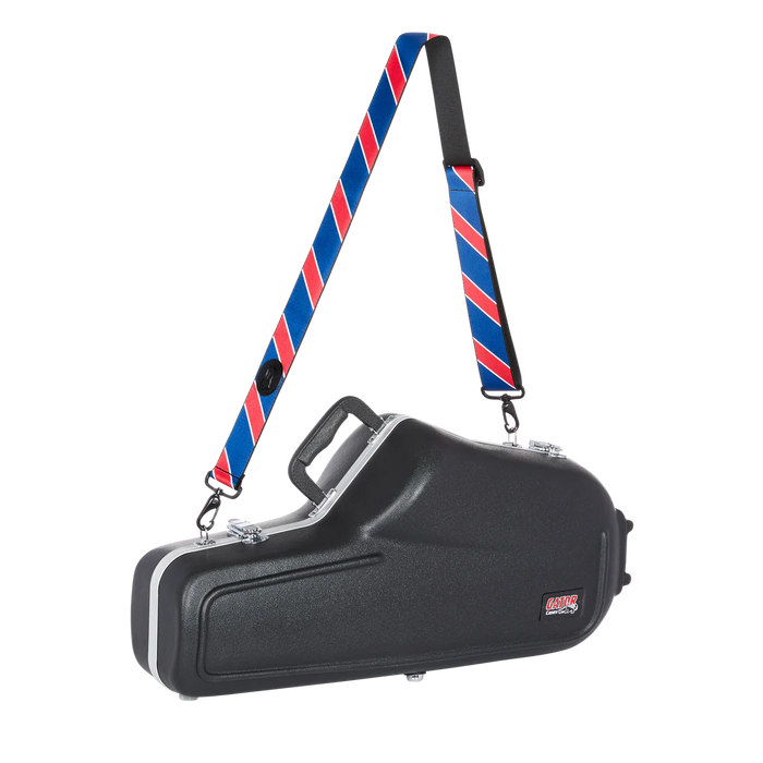 Levy's Case Straps 2 inch Wide Polyester Case Strap, Red & Navy Stripes