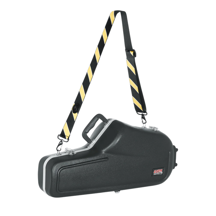 Levy's Case Straps 2 inch Wide Polyester Case Strap, Black & Yellow Stripes