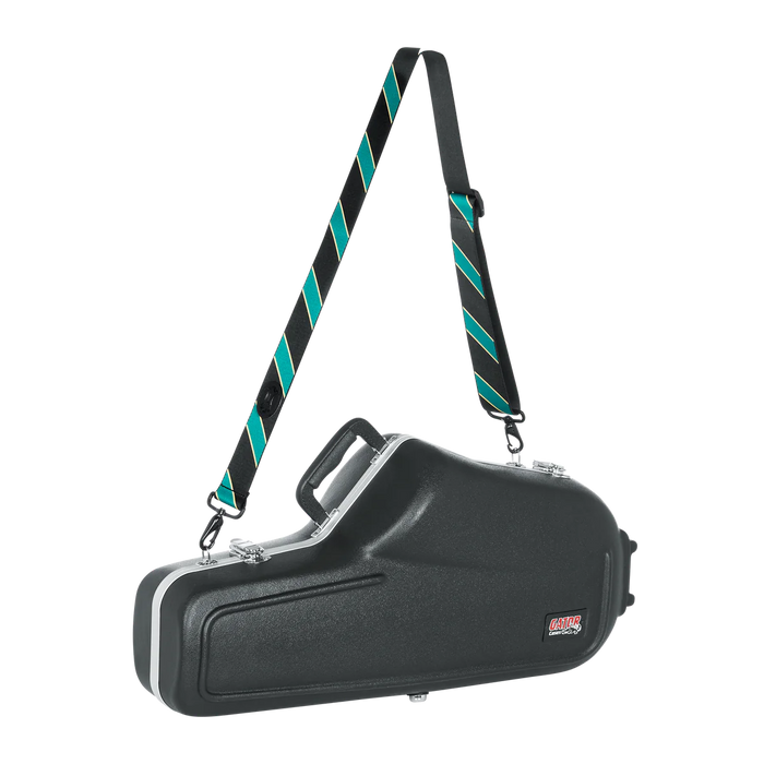 Levy's Case Straps 2 inch Wide Polyester Case Strap, Black & Green Stripes