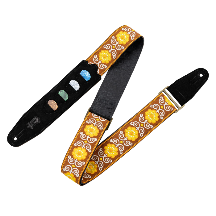 Levy's Original Hootenanny Series 2" Jacquard Weave Guitar Strap, Yellow