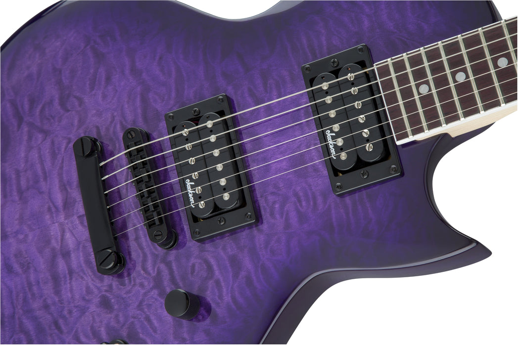 Jackson JS Series Monarkh SC JS22Q, Amaranth Fingerboard, Transparent Purple Burst
