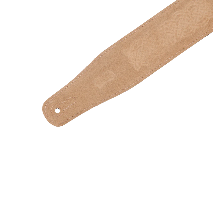 Levy's Celtic Embossed 2 1/2" Wide Leather Guitar Straps, Brown