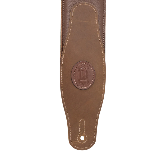 Levy's Cirro Series 3" Padded Garment Leather Guitar Strap, Brown & Green