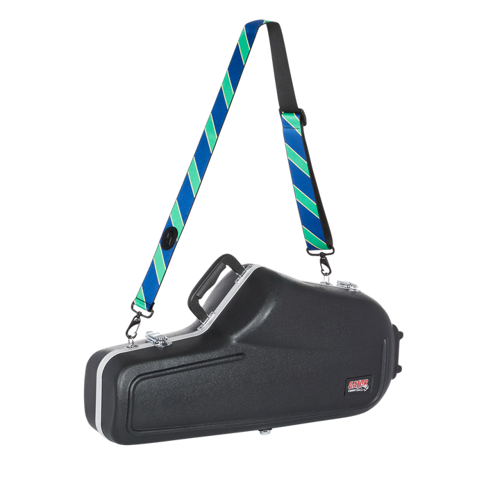 Levy's Case Straps 2 inch Wide Polyester Case Strap, Navy & Green Stripes