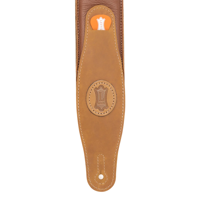 Levy's Cirro Series 25" Padded Garment Leather Guitar Strap, Tan