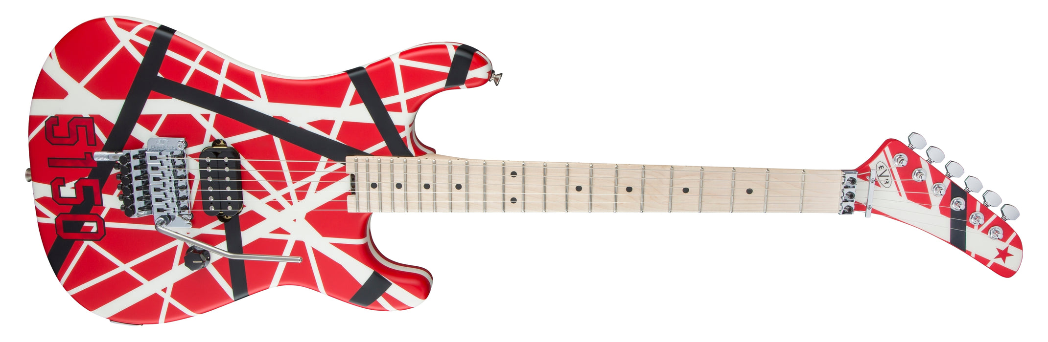 EVH Striped Series 5150™, Maple Fingerboard, Red with Black and White Stripes
