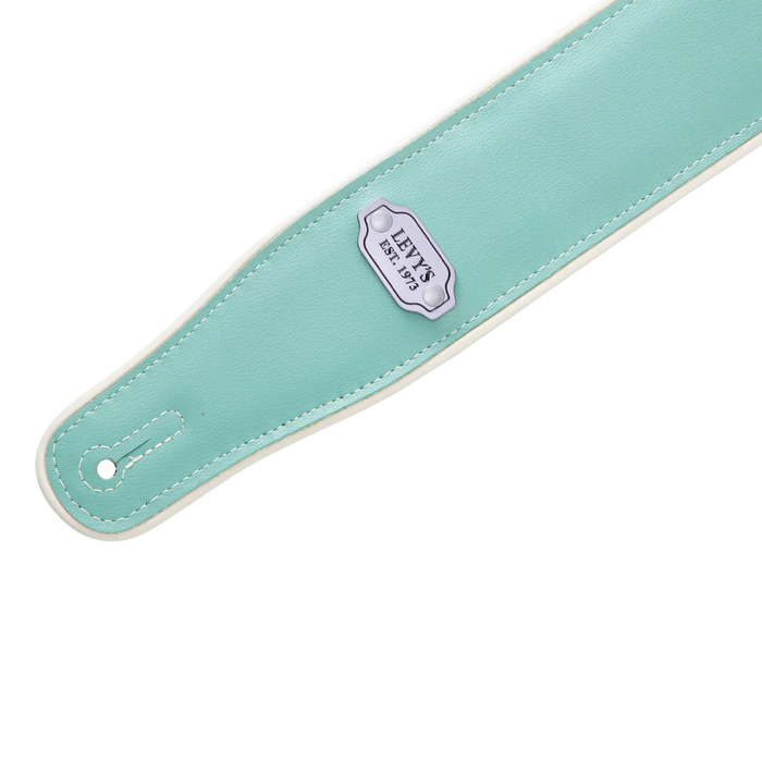 Levy's Reversible Vinyl Series 2 3/4" Wide Vinyl Guitar Strap, Burgundy & Seafoam