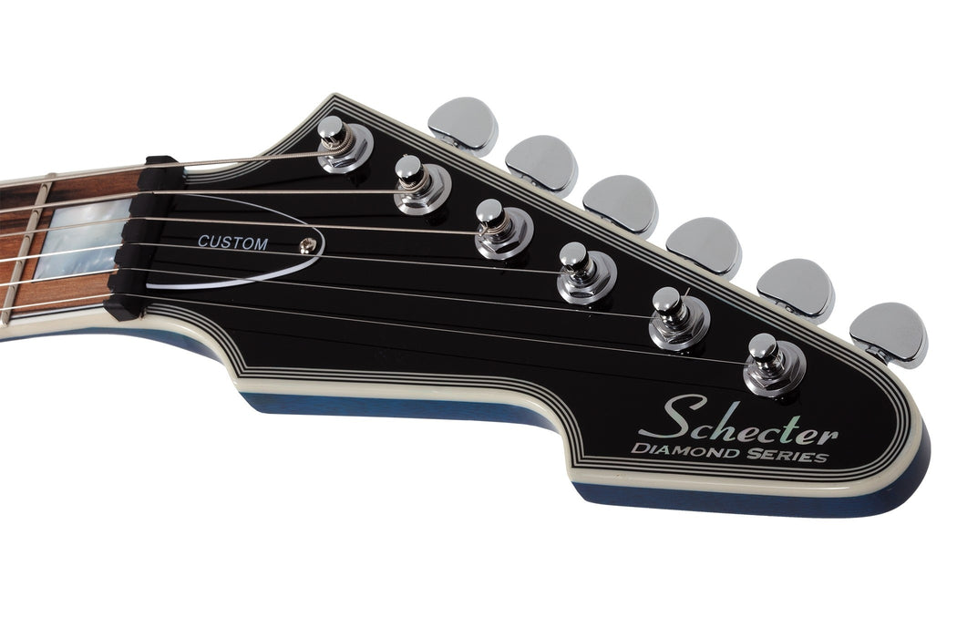 Schecter E-1 Electro-Resin Electric Guitar, Transparent Blue