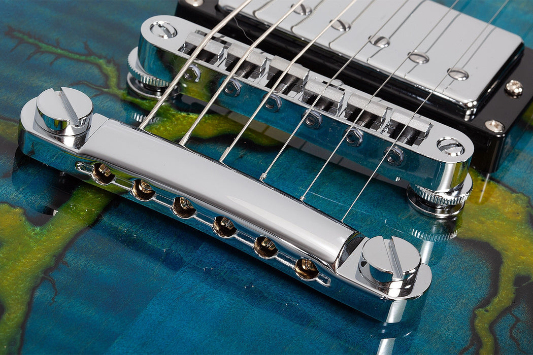 Schecter E-1 Electro-Resin Electric Guitar, Transparent Blue