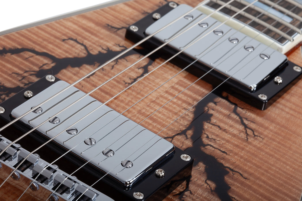 Schecter V-1 Electro-Resin Electric Guitar, Gloss Natural