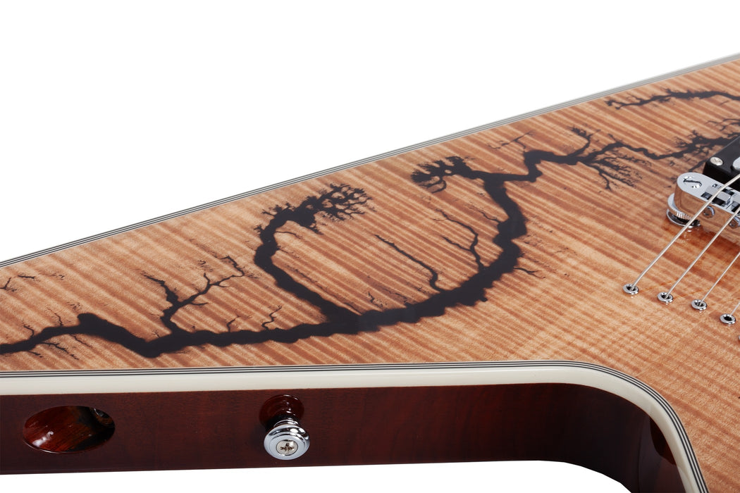 Schecter V-1 Electro-Resin Electric Guitar, Gloss Natural