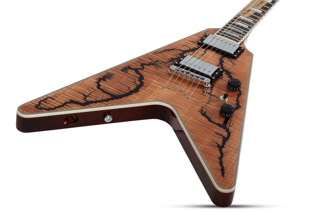 Schecter V-1 Electro-Resin Electric Guitar, Gloss Natural