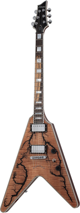 Schecter V-1 Electro-Resin Electric Guitar, Gloss Natural