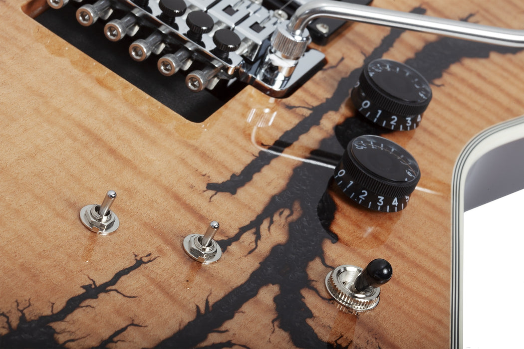 Schecter E-1 FR-S Electro-Resin Electric Guitar, Gloss Natural