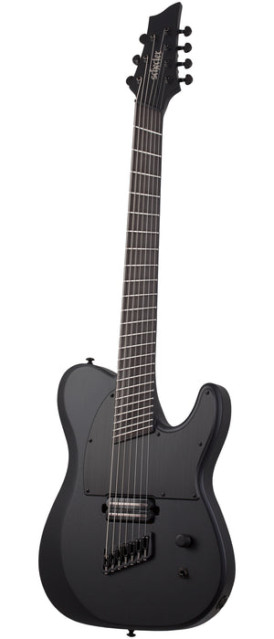 Schecter PT-7 Black Ops 7-String Electric Guitar, Satin Black Open Pore