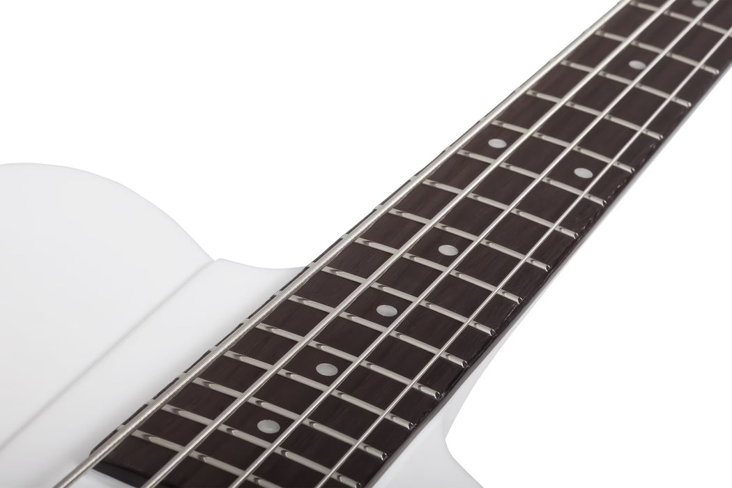 Schecter Simon Gallup Ultra Spitfire Electric Bass, Gloss White w/Red Lion Graphic