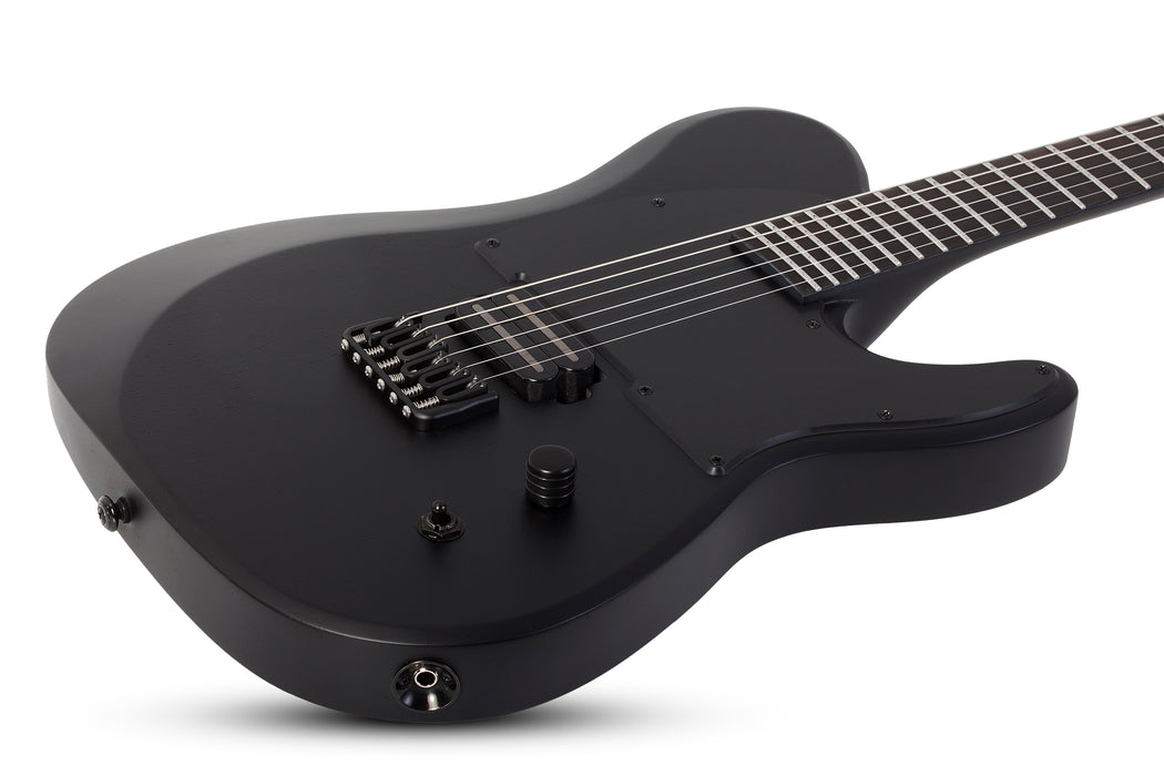 Schecter PT Black Ops Left-Handed Electric Guitar, Satin Black Open Pore