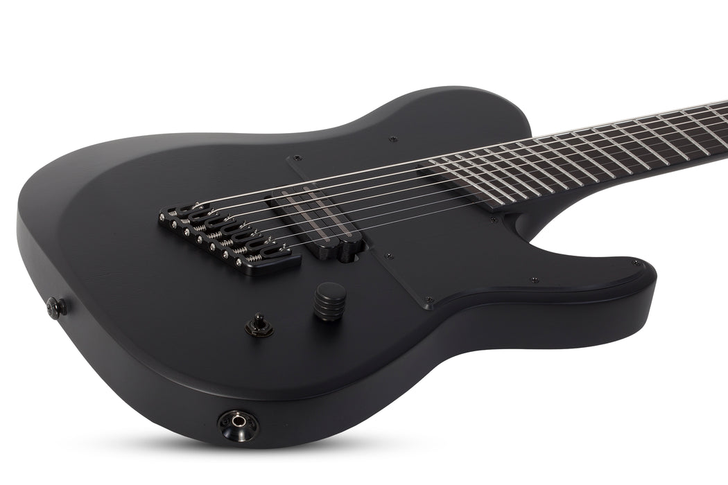 Schecter PT-7 Black Ops Left-Handed 7-String Electric Guitar, Satin Black Open Pore